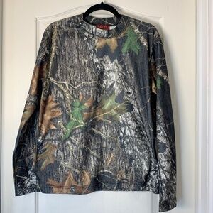 Ducks Unlimited Canada Camouflage Leaf Print Fleece Pullover Hunting M